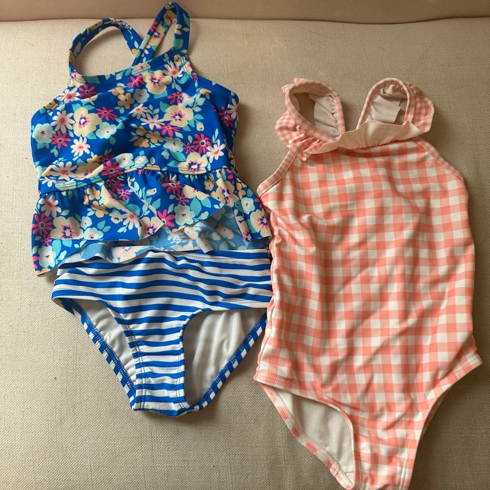 Cat & Jack Floral and Striped Swimsuit Set